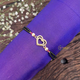 Vriksham Designer Double Heart Style AD Stone Mangalsutra Bracelet-Red-G18791